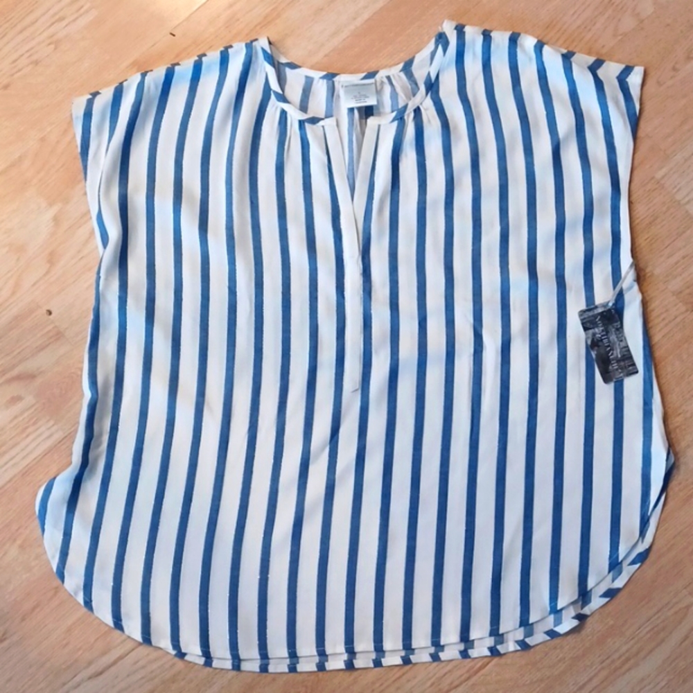 NWT Nottibianche Blu/Wht Stripe Shirt L
